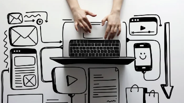 Ilustración representativa de técnicas de marketing digital utilizadas en redes y buscadores